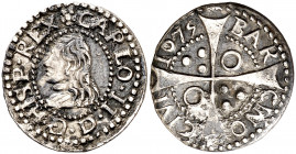 1675. Carlos II. Barcelona. 1 croat. (AC. 200). 2,40 g. MBC+.