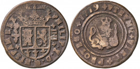 1719. Felipe V. Valencia. 4 maravedís. (AC. 99). 8,61 g. BC+.