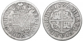 1756. Fernando VI. Madrid. JB. 1 real. (AC. 180). 2,63 g. BC+.