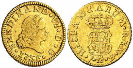 1756. Fernando VI. Madrid. JB. 1/2 escudo. (AC. 559). 1,73 g. MBC-.