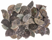 Lote de 59 bronces ibéricos e hispano-romanos, partidos en diversas formas, para su circulación como divisores. Muy interesante. Imprescindible examin...