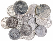 1869 a 1905. Lote de 20 monedas de 2 pesetas, también se adjuntan 2 monedas de 2000 pesetas año 1995. Total 22 monedas. Imprescindible examinar. BC/S/...