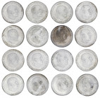 1966. Franco. 100 pesetas. Lote de 16 monedas, estrellas 66, 67 y 68. A examinar. EBC-/S/C.