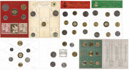 Italia y Vaticano. Lote de 6 expositores de monedas de diferentes emisiones (1970-1990). También se adjunta serie completa de euros Vaticano 2010. Imp...