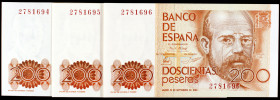1980. 200 pesetas. (Ed. E6) (Ed. 480). 16 de septiembre, Clarín. Trío correlativo, sin serie. S/C.