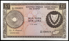 Chipre. 1976. Banco Central. 1 libra. (Pick 43c). 1 de agosto. Raro. S/C-.