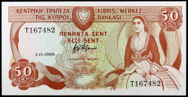 Chipre. 1989. Banco Central. 50 centavos. (Pick 52). 1 de noviembre. S/C.