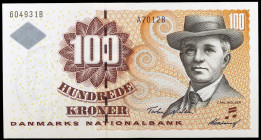 Dinamarca. 2001. Banco Nacional. 100 coronas. (Pick 56d). Carl Nielsen. S/C-.