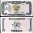 Libia. s/d (1972). Banco Central. 10 dinars. (Pick 37b). Omar El Mukhtar. S/C.