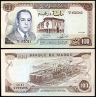 Marruecos. 1970 / AH 1390. Banco de Marruecos. 100 dirhams. (Pick 59a). Rey Hassan II. MBC+.