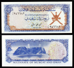 Omán. s/d (1970). Sultanato de Muscat y Omán. 1/4 rial Saidi. (Pick 2a). Al Jalai Fortaleza. S/C.