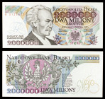 Polonia. 1992. Banco Nacional. 2000000 zlotych. (Pick 158b). 14 de agosto, I. Paderewski. Serie B. S/C.