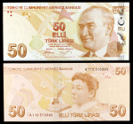 Turquía. s/d (2009). Banco Central. 50 liras. (Pick 225). Presidente Kamel Atatürk - Fatma Aliye, escritora. S/C.