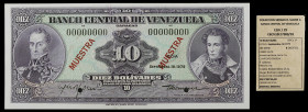 Venezuela. 1979. Banco Central. ABNC. 10 bolívares. (Pick 51S4) (Sucre E10F/29). 18 de septiembre. Prueba. MUESTRA doble en anverso y reverso. Numerac...
