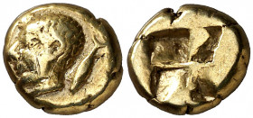 (500-450 a.C.). Misia. Kyzikos. Hekté. (S. falta) (BMC. XV, falta). 2,59 g. MBC.