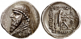 Imperio Parto. Mithradates II (123-88 a.C.). Dracma. (S. 7370 var) (Mitchiner A. & C. W. 516 sim). 4,16 g. EBC-.