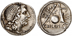 (hacia 76-75 a.C.). Gens Cornelia. Denario. (Bab. 54) (Craw. 393/1a). Bella. 3,92 g. EBC-.