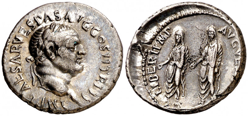 (70 d.C.). Vespasiano, Tito y Domiciano. Éfeso. Denario. (Spink 2401 var) (S. 24...