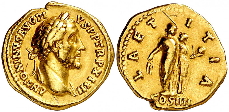 (150-151 d.C.). Antonino pío. Áureo. (Spink 4008 var) (Co. 476 var) (RIC. 199c v...
