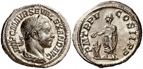 (226 d.C.). Alejandro Severo. Denario. (Spink 7899) (S. 289) (RIC. 55). Bella. 3,42 g. EBC.