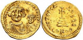 Heraclio y Heraclio Constantino (610-641). Constantinopla. Sólido. (Ratto 1364) (S. 738). 4,31 g. MBC+/MBC.