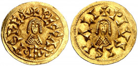 Recaredo I (586-601). Ispali (Sevilla). Triente. (CNV. 69.10) (R.Pliego 106b). Bella. 1,47 g. EBC-.