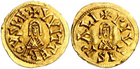 Witerico (603-610). Ispali (Sevilla). Triente. (CNV. 150.5) (R.Pliego 190e). 1,55 g. MBC+.