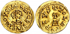 Recesvinto (649-672). Toleto (Toledo). Triente. (CNV. 454.3) (R.Pliego 580a.40). Bella. Escasa. 1,50 g. EBC-.