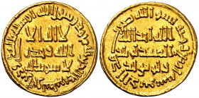 Califato Omeya de Damasco. AH 104. Yazid II. Dinar. (S. Album 134) (Lavoix 423). 4,26 g. EBC.