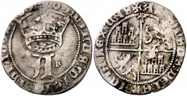 Alfonso de Ávila (1465-1468). Toledo. Real. (AB. 844 var). Rarísima. 2,82 g. MBC-.