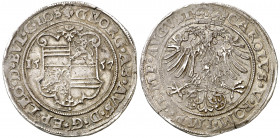 1557. Carlos I. Obispado de Lieja. 1 taler. (Dav. 8411) (Delm. 440). Acuñación de Jorge de Austria a nombre de Carlos I. Ex Künker 11/03/2008, nº 5586...