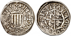 1611. Felipe III. Zaragoza. 1 real. (AC. 575). Golpecitos. Escasa. 2,96 g. MBC-.