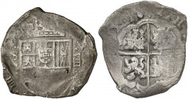 1644. Felipe IV. Sevilla. R. 8 reales. (AC. 1658). Rara, sólo hemos tenido dos ejemplares. 26,76 g. MBC-.