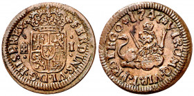 1747. Fernando VI. Segovia. 1 maravedí. (AC. 19). Bella. 1,43 g. EBC.
