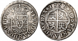 1756. Fernando VI. Madrid. JB. 1 real. (AC. 180). Rayitas. 2,92 g. MBC.