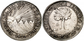 República de Centro América. 1825. NGM. 8 reales. (Kr. 4). AG. 26,68 g. MBC+.