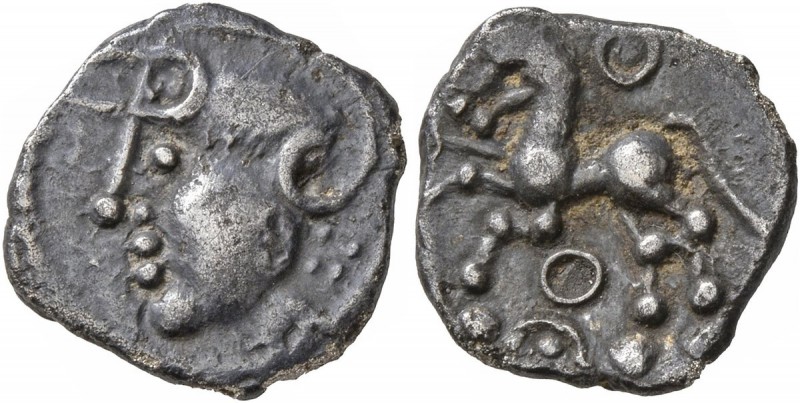 CELTIC, Central Gaul. Aedui. Circa 80-50 BC. Quinarius (Silver, 15 mm, 1.84 g, 3...
