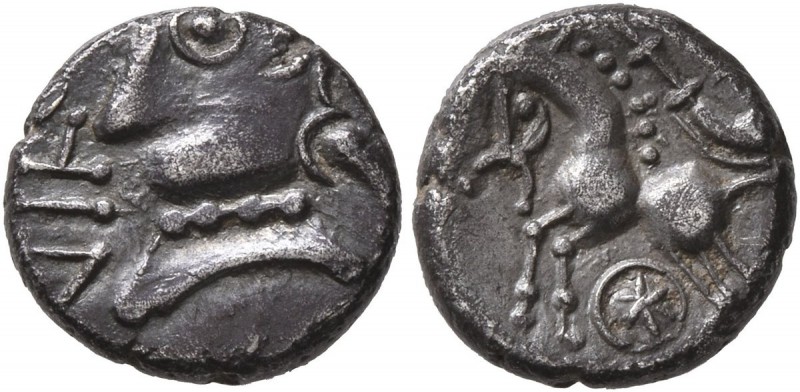 CELTIC, Central Europe. Helvetii. Circa 75/50-25 BC. Quinarius (Silver, 12 mm, 1...