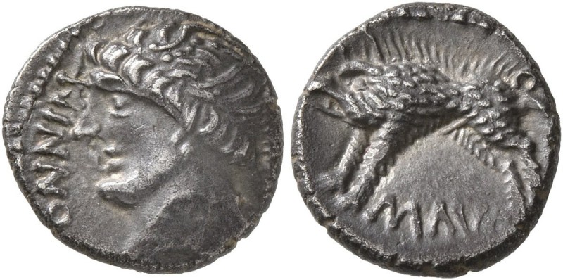 CELTIC, Central Europe. Rauraci. Circa 50-30 BC. Quinarius (Silver, 12 mm, 1.46 ...