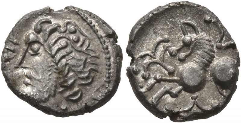 CELTIC, Central Europe. Rauraci. Circa 50-30 BC. Quinarius (Silver, 13 mm, 1.65 ...