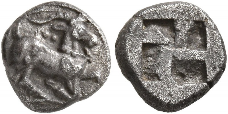 THRACO-MACEDONIAN REGION. Uncertain. Circa 480-450 BC. Trihemiobol (Silver, 9 mm...