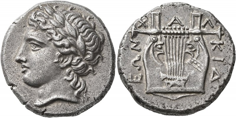 MACEDON, Chalkidian League. Circa 392-383 BC. Tetradrachm (Silver, 24 mm, 14.19 ...