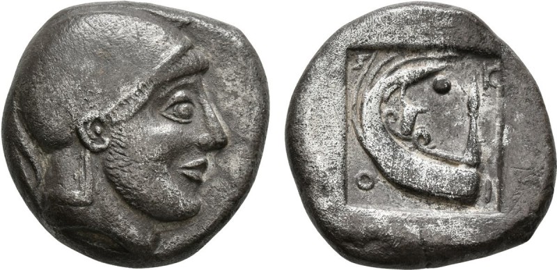 MACEDON. Skione. Circa 480-470 BC. Tetradrachm (Silver, 24 mm, 16.81 g, 6 h). He...