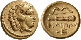 KINGS OF MACEDON. Philip II, 359-336 BC. 1/4 Stater (Gold, 11 mm, 2.13 g, 3 h), Pella, struck under Philip II or Alexander III, circa 340-328. Head of...