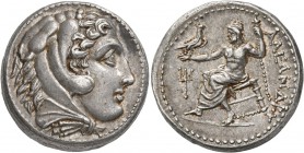 KINGS OF PAEONIA. Audoleon, circa 315-286 BC. Tetradrachm (Silver, 25 mm, 17.21 g, 8 h), in the name and types of Alexander III, Astibus or Damastion,...