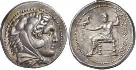 KINGS OF PAEONIA. Audoleon, circa 315-286 BC. Tetradrachm (Silver, 26 mm, 17.08 g, 9 h), in the name of Alexander III, Astibus or Damastion, circa 300...