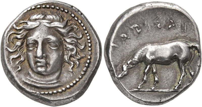 THESSALY. Larissa. Circa 400-380 BC. Drachm (Silver, 19 mm, 6.06 g, 4 h). Head o...