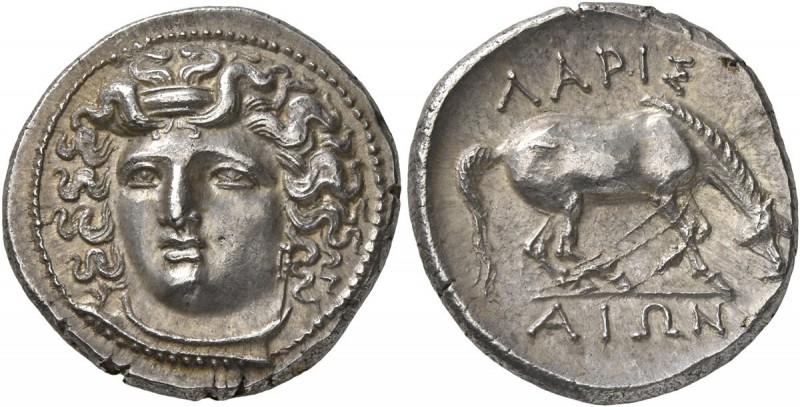 THESSALY. Larissa. Circa 356-342 BC. Drachm (Silver, 19 mm, 6.12 g, 6 h). Head o...