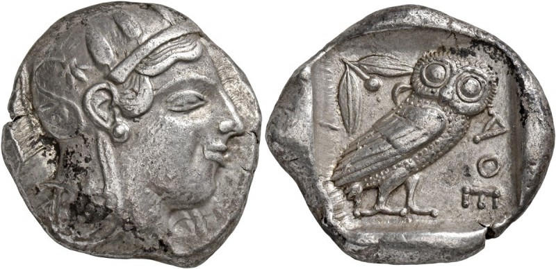 ATTICA. Athens. Circa 455-449 BC. Tetradrachm (Silver, 26 mm, 17.14 g, 10 h), tr...