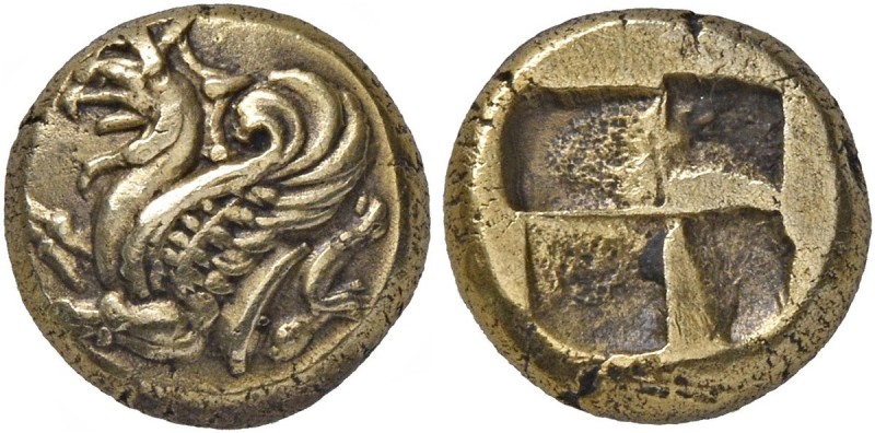 IONIA. Phokaia. Circa 521-478 BC. Hekte (Electrum, 10 mm, 2.45 g). Forepart of a...